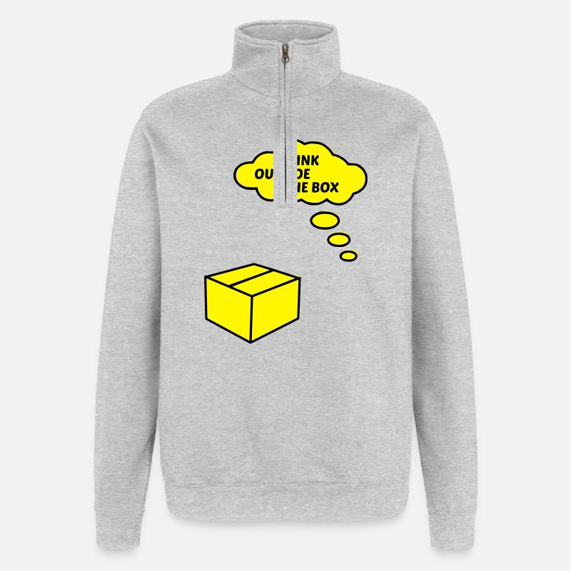 HORS DES SENTIERS BATTUS - Sweat à zip 1/4 - gris chiné