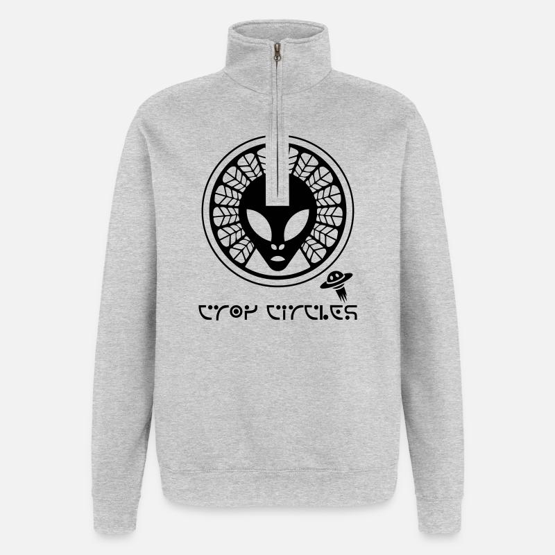 Ancien agroglyphe extraterrestre - Sweat à zip 1/4 - gris chiné