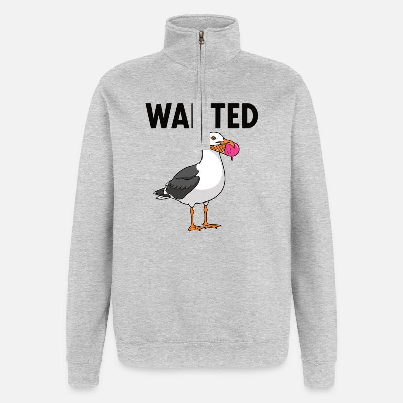 Gesucht Möwe Eiscreme Abenteuer - Quarter-Zip Sweatshirt - heather grey
