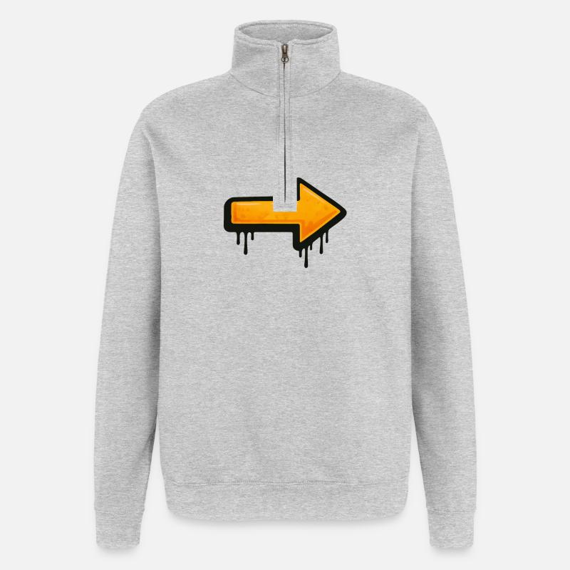 Illustration de flèche de style graffiti - Sweat à zip 1/4 - gris chiné