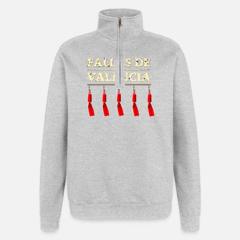 Fallas de Valencia Traca - Quarter-Zip-Sweatshirt - Grau meliert