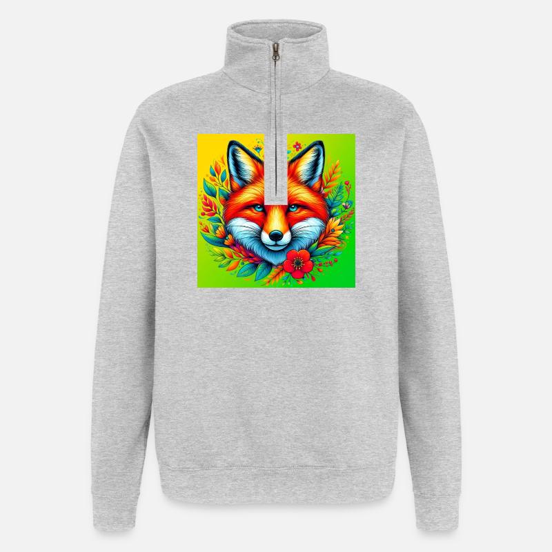fox - Quarter-Zip Sweatshirt - heather grey