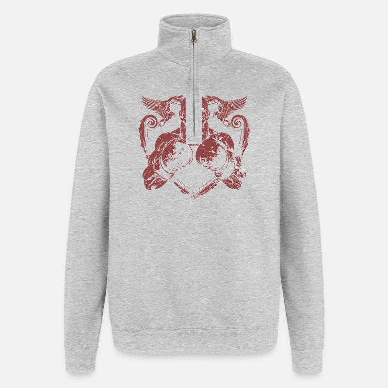 wikinger-viking-boxing - Quarter-Zip-Sweatshirt - Grau meliert