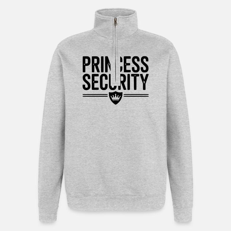 Sécurité de la princesse - Sweat à zip 1/4 - gris chiné