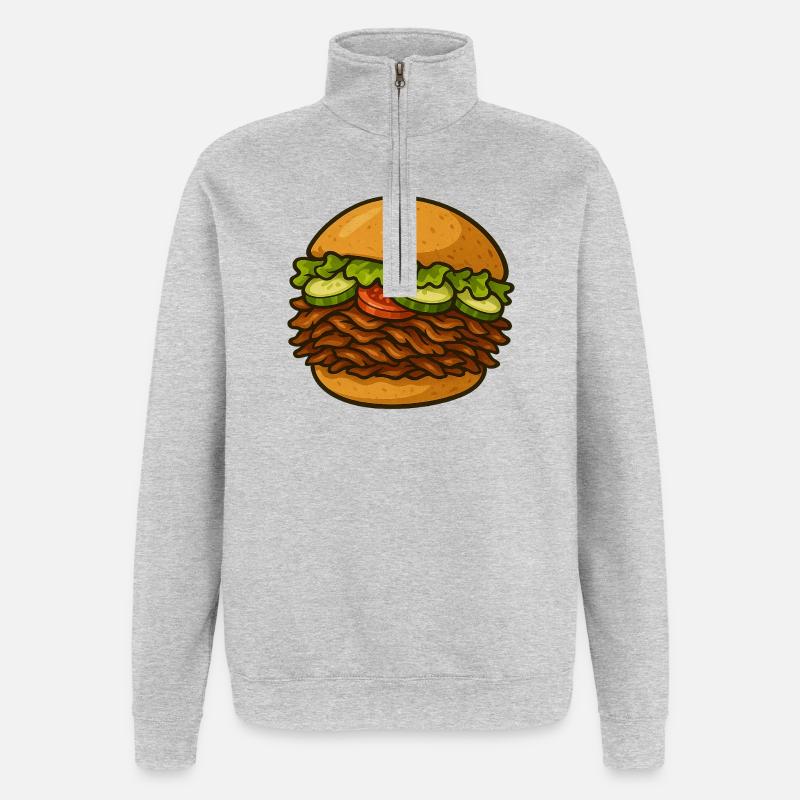 Kebab with everything - Quarter-Zip Sweatshirt - heather grey