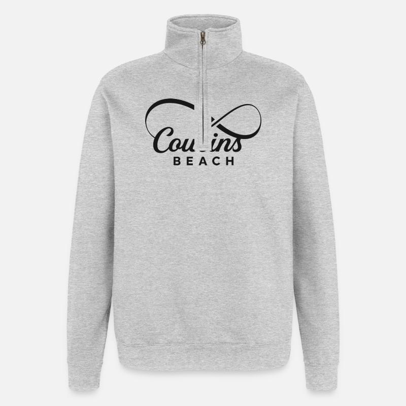Plage des Cousins – Infinity - Sweat à zip 1/4 - gris chiné