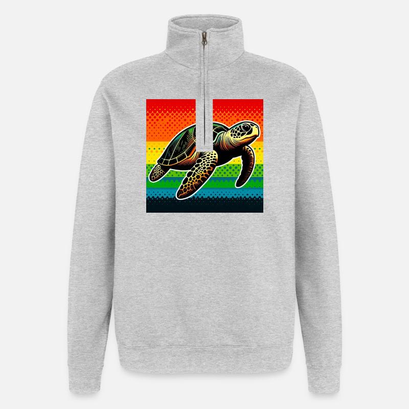 turtle - Quarter-Zip Sweatshirt - heather grey