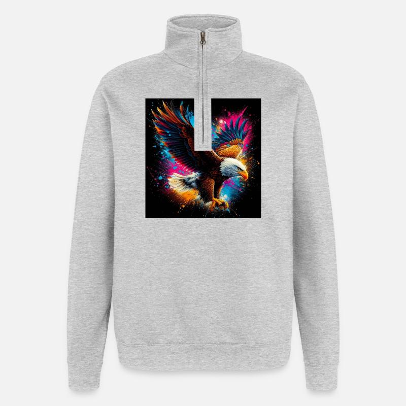 aigle - Sweat à zip 1/4 - gris chiné