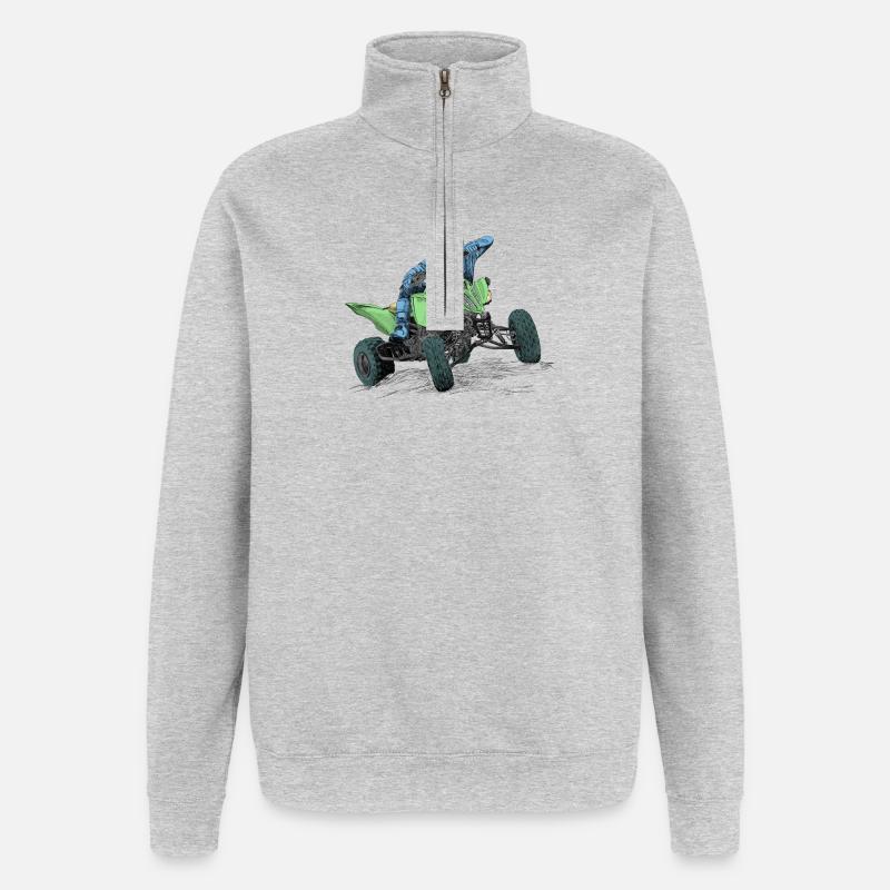 quad - Sweat à zip 1/4 - gris chiné