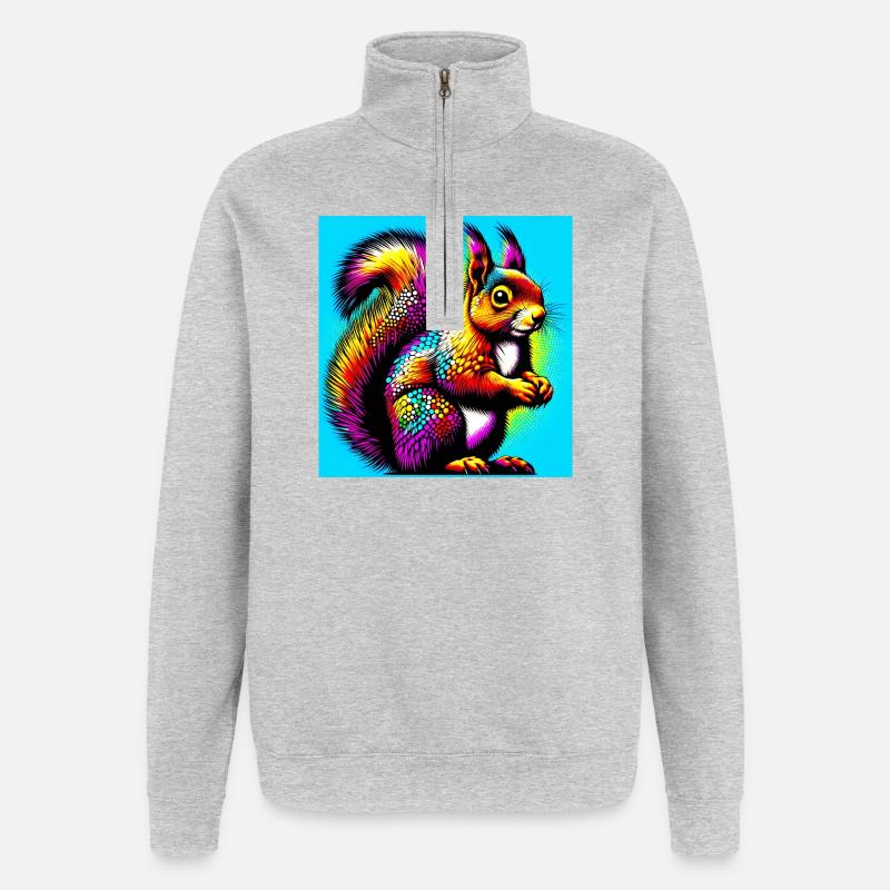 squirrel - Quarter-Zip Sweatshirt - heather grey