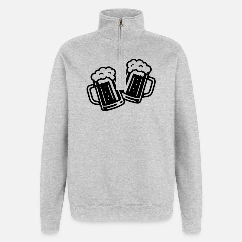 Bier Prost Bierkrug - Quarter-Zip-Sweatshirt - Grau meliert