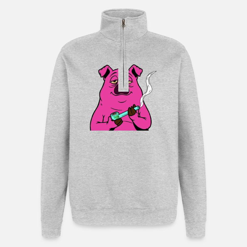 SAU entspannt  - Quarter-Zip-Sweatshirt - Grau meliert