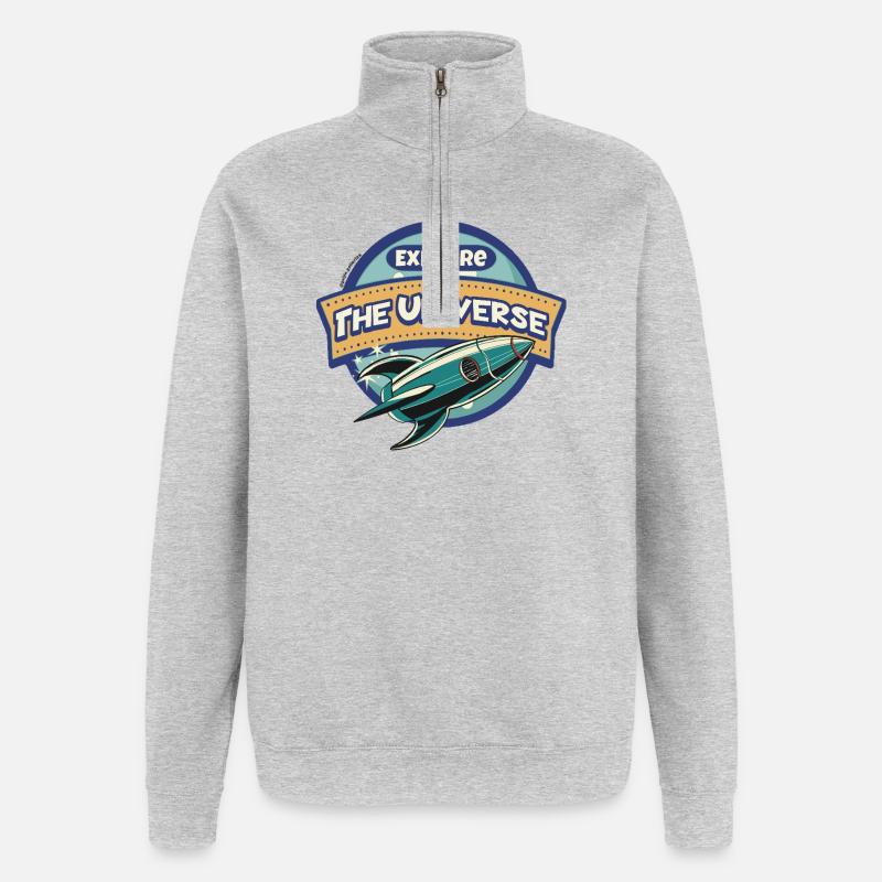 Space Explorer - Explorez l’Univers - Sweat à zip 1/4 - gris chiné