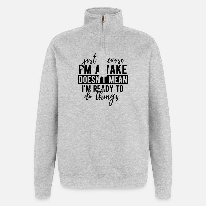 Abstract Geometric Pattern - Quarter-Zip Sweatshirt - heather grey