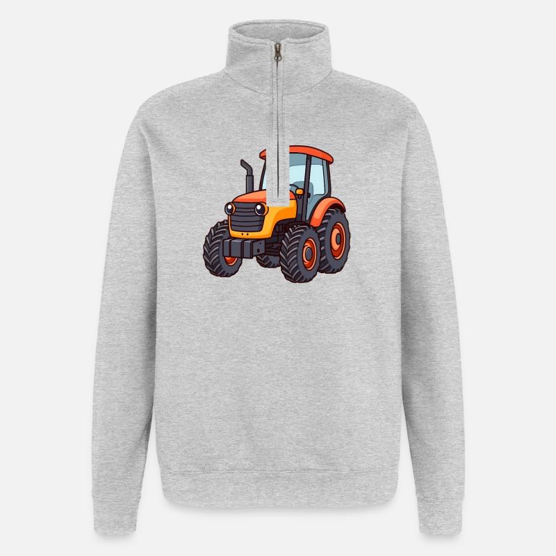 Traktor - Quarter-Zip-Sweatshirt - Grau meliert