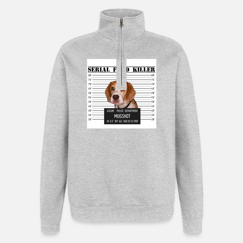 Anonym - Quarter-Zip-Sweatshirt - Grau meliert
