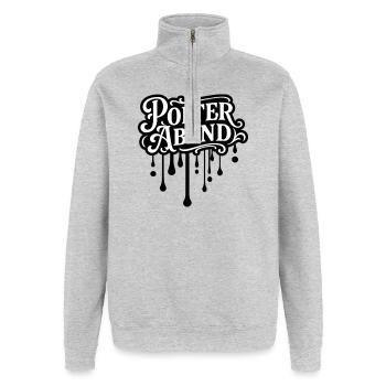 Polter Abend Polterhochzeit - Quarter-Zip-Sweatshirt - Grau meliert - Vorne - AI Model Female 172 light (172cm) & AI Model Male 178 dark (178cm)