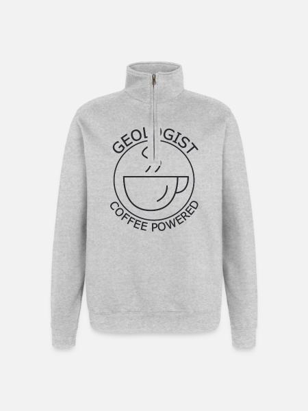 Geologist Coffee Powered Geology - Quarter-Zip Sweatshirt - heather grey