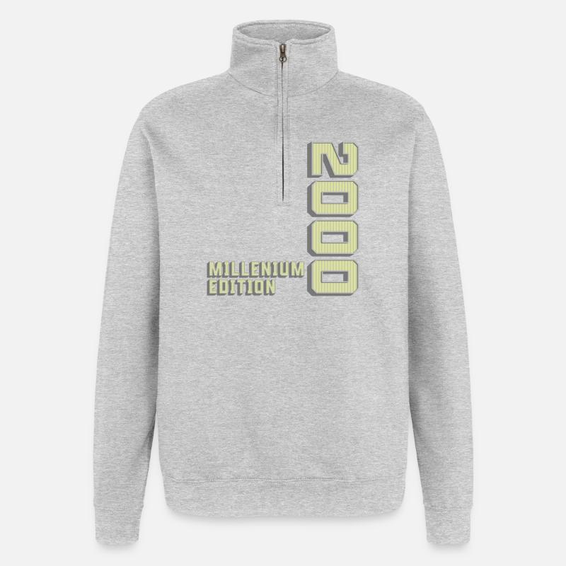 Millenium Edition, Birthday Gift 2000s - Quarter-Zip Sweatshirt - heather grey