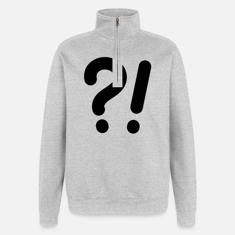 Question marks and exclamation marks - Quarter-Zip Sweatshirt - heather grey