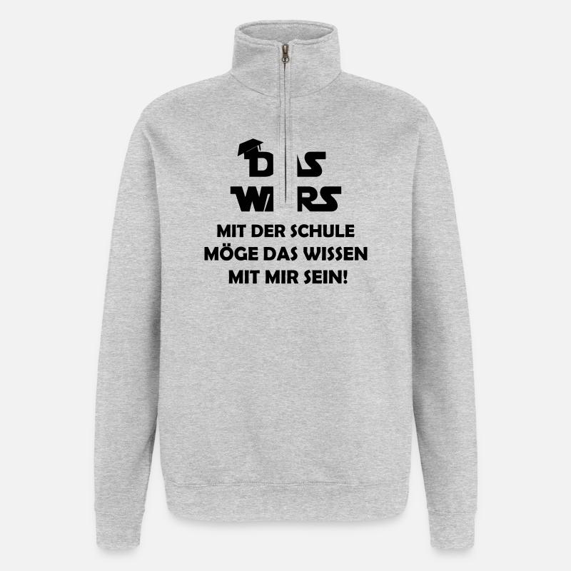 das_wars_mit_der_schule - Quarter-Zip-Sweatshirt - Grau meliert
