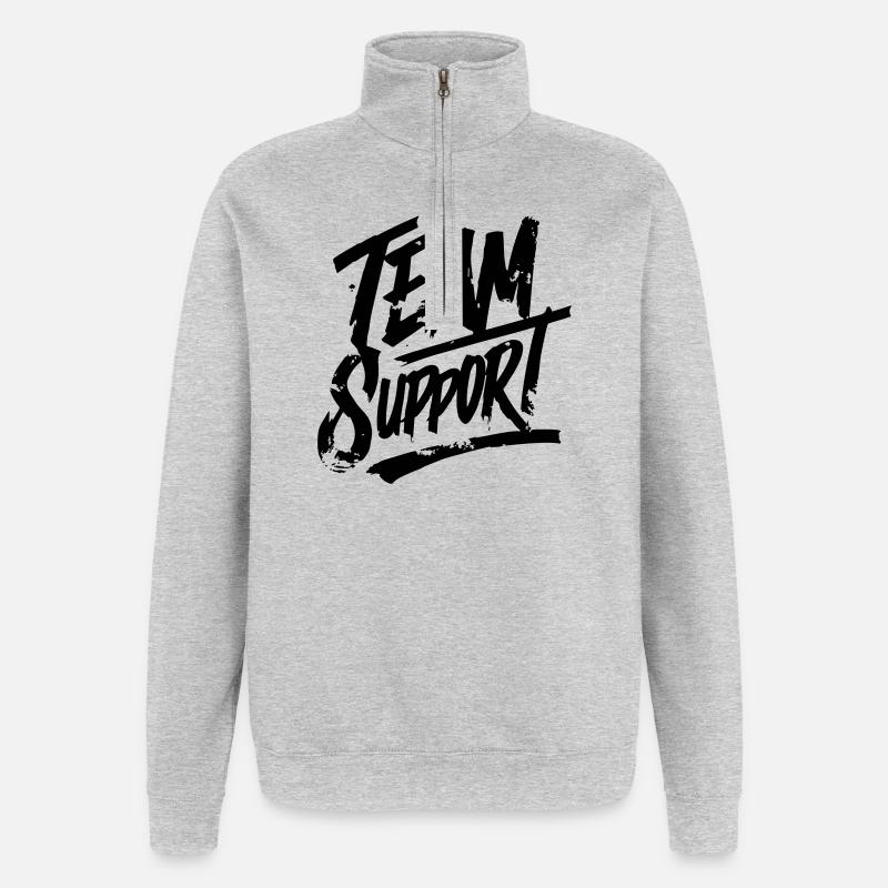 Team Support Association - Quarter-Zip Sweatshirt - heather grey