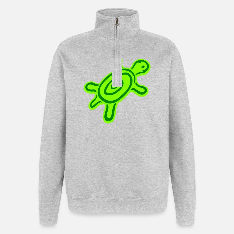 turtle spiral turtle shell pattern cute - Quarter-Zip Sweatshirt - heather grey