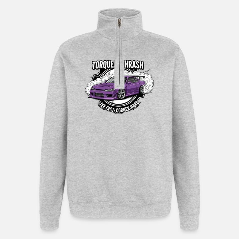 Torque & Thrash - Quarter-Zip-Sweatshirt - Grau meliert