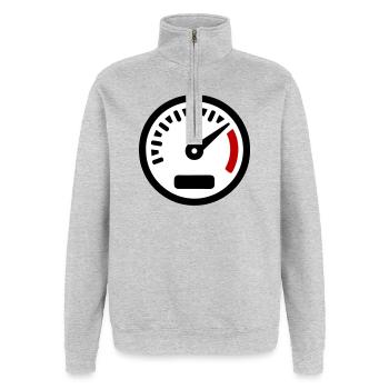Speedometer Kmh Throttle - Quarter-Zip Sweatshirt - heather grey - Front - AI Model Female 172 light (172cm) & AI Model Male 178 dark (178cm)