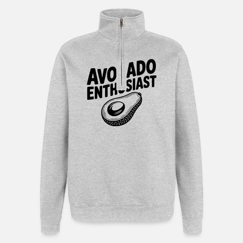 Passionné d’avocat - Sweat à zip 1/4 - gris chiné