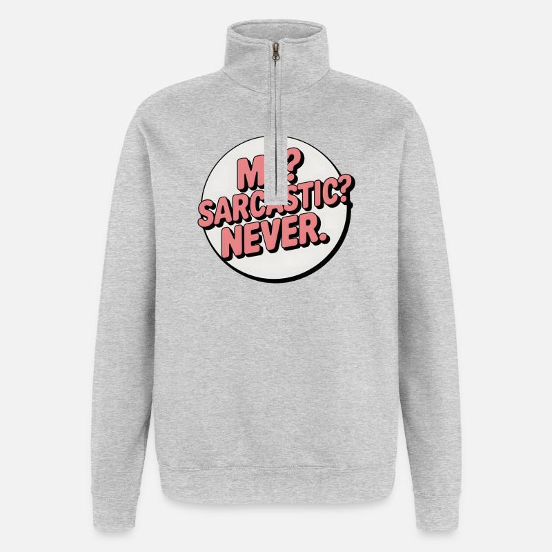 Sarcastic Self-Expression Badge - Quarter-Zip Sweatshirt - heather grey