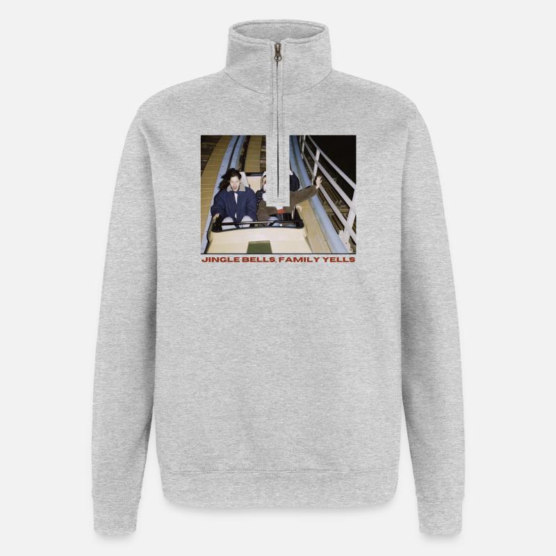 Christmas roller coaster - Quarter-Zip Sweatshirt - heather grey