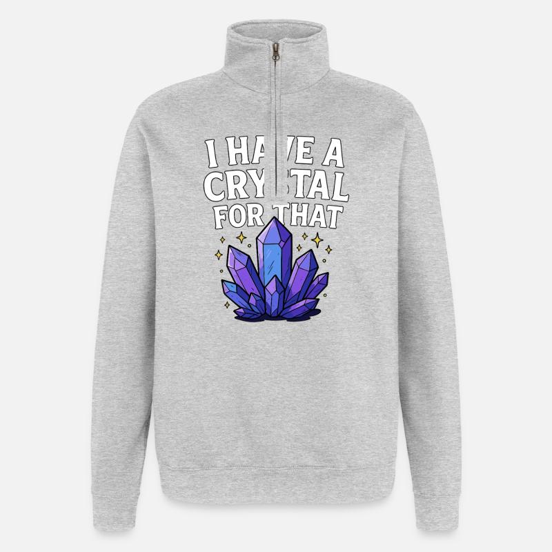 Conception d’humour cristallin - Sweat à zip 1/4 - gris chiné