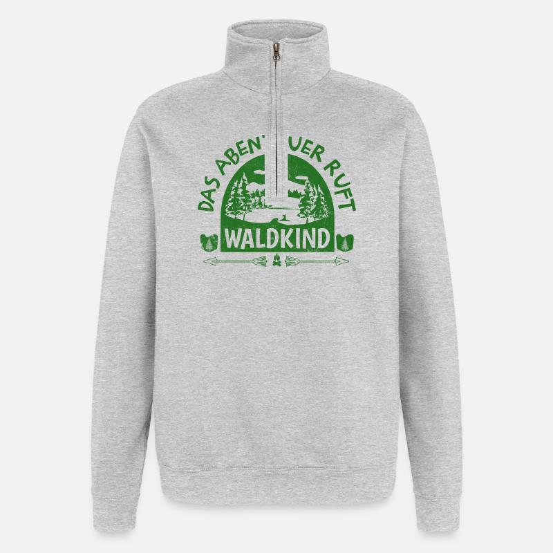 Waldkind - Das Abenteuer ruft - Quarter-Zip-Sweatshirt - Grau meliert