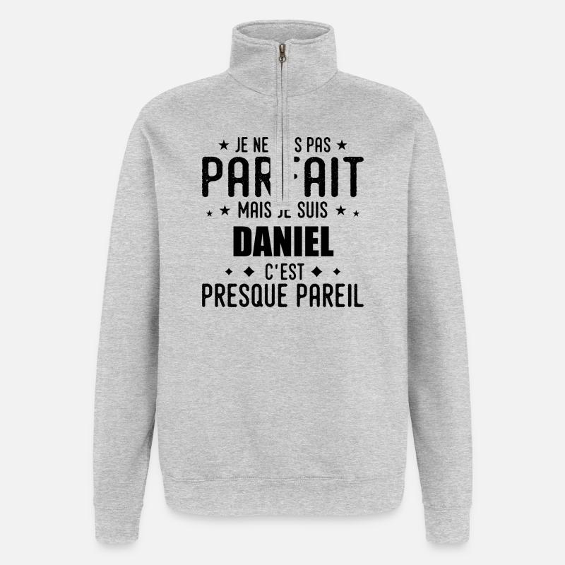 Daniel: authentisch, unvollkommen, oberflächlich, perfekt - Quarter-Zip-Sweatshirt - Grau meliert