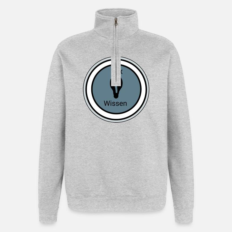 Abstrakte Farbexplosion auf Dunkelgrau - Quarter-Zip-Sweatshirt - Grau meliert