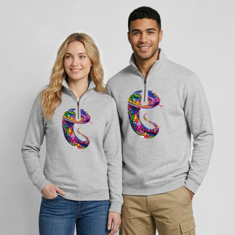 serpent, python, cobra, serpent à sonnettes, serpents Sweat à zip 1/4