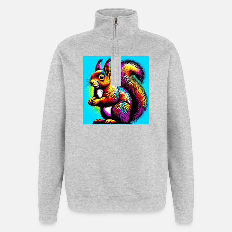 squirrel - Quarter-Zip Sweatshirt - heather grey