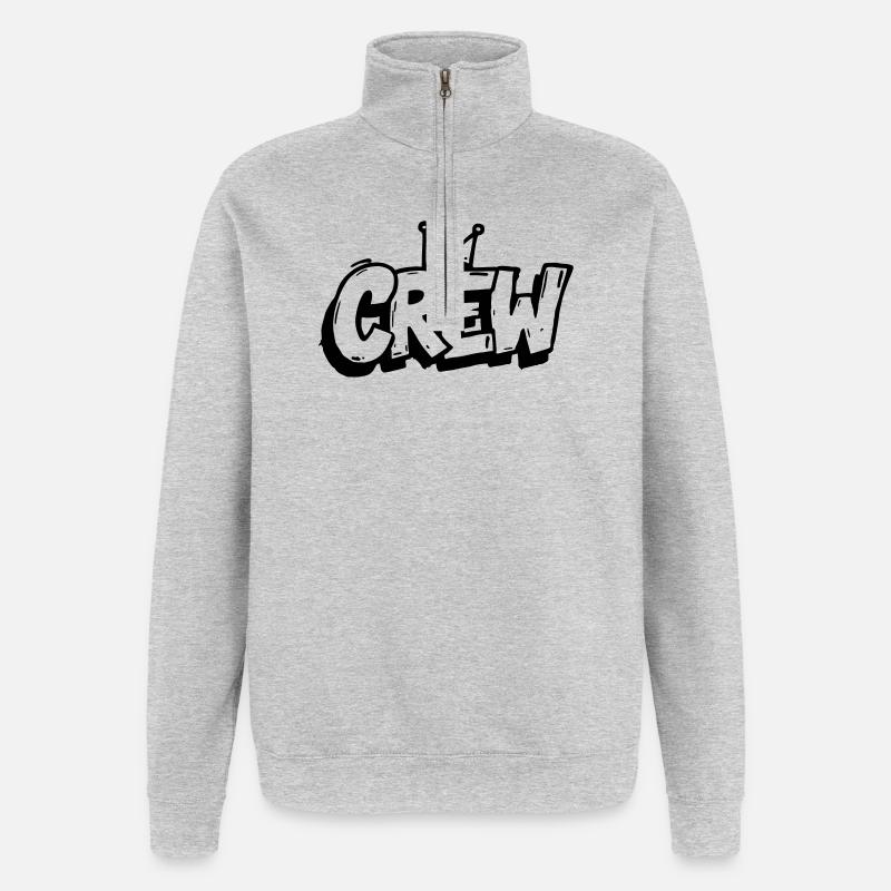 Crew Graffiti - Quarter-Zip Sweatshirt - heather grey