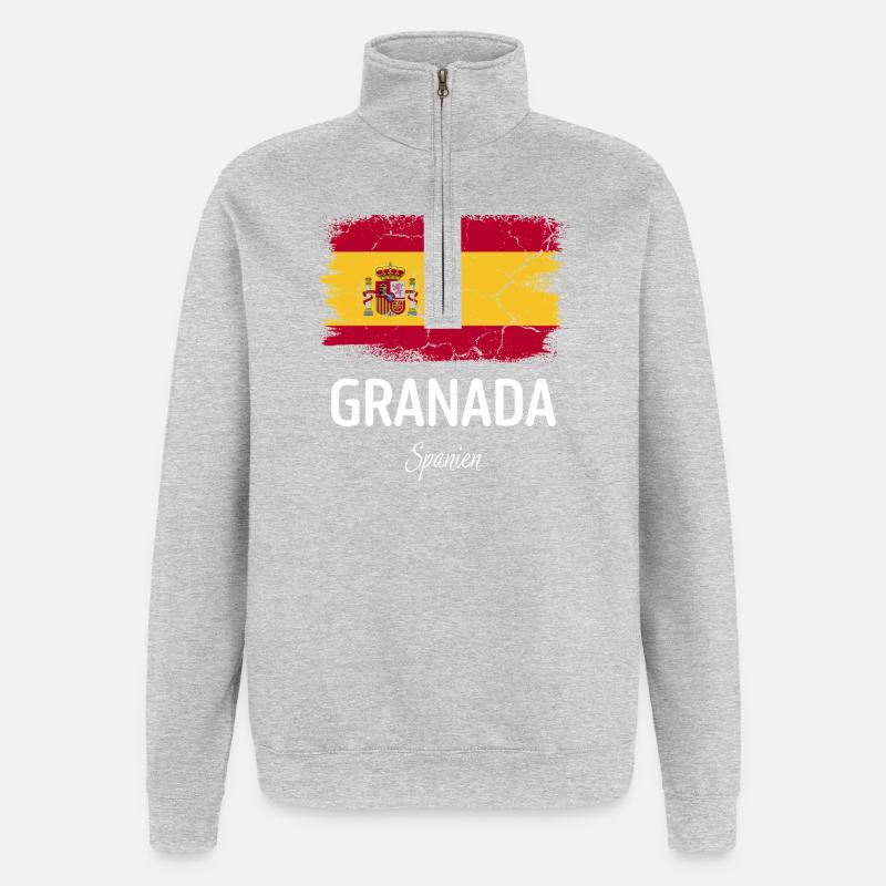 Grenade - Sweat à zip 1/4 - gris chiné