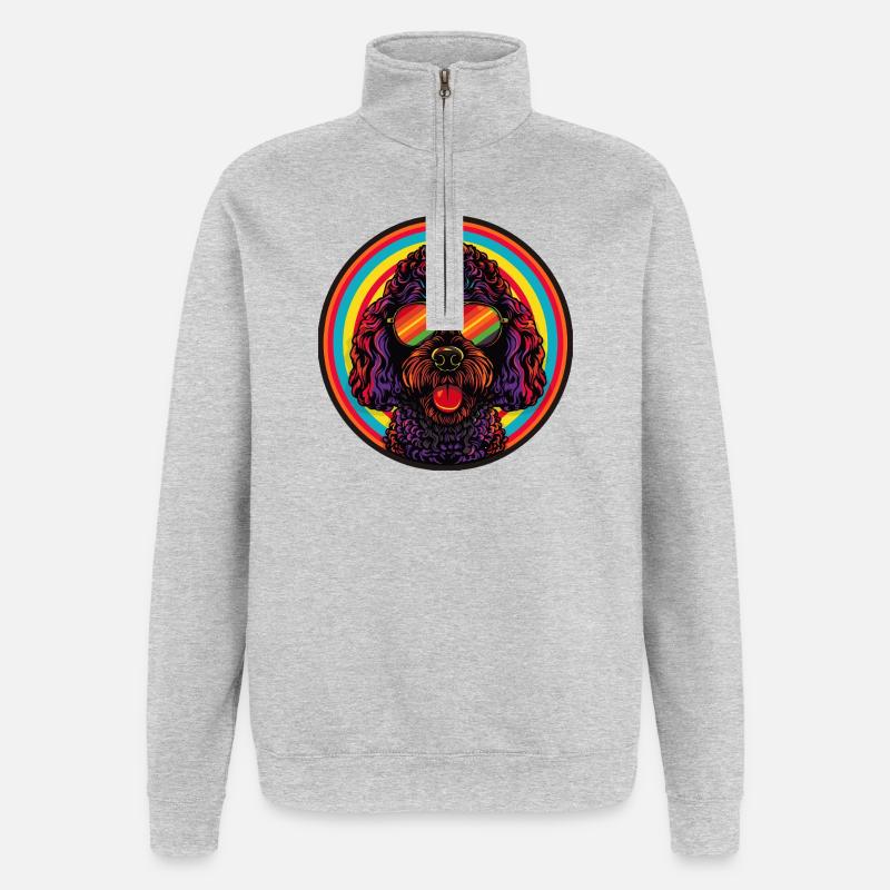Labrador Sunglasses Easter - Quarter-Zip Sweatshirt - heather grey