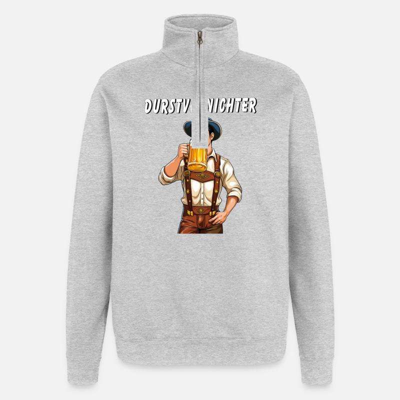 MANN Bier - Quarter-Zip-Sweatshirt - Grau meliert