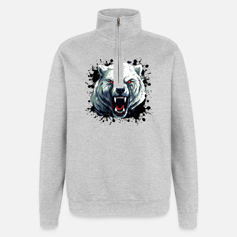 Polar Bear Polar Bear - Quarter-Zip Sweatshirt - heather grey