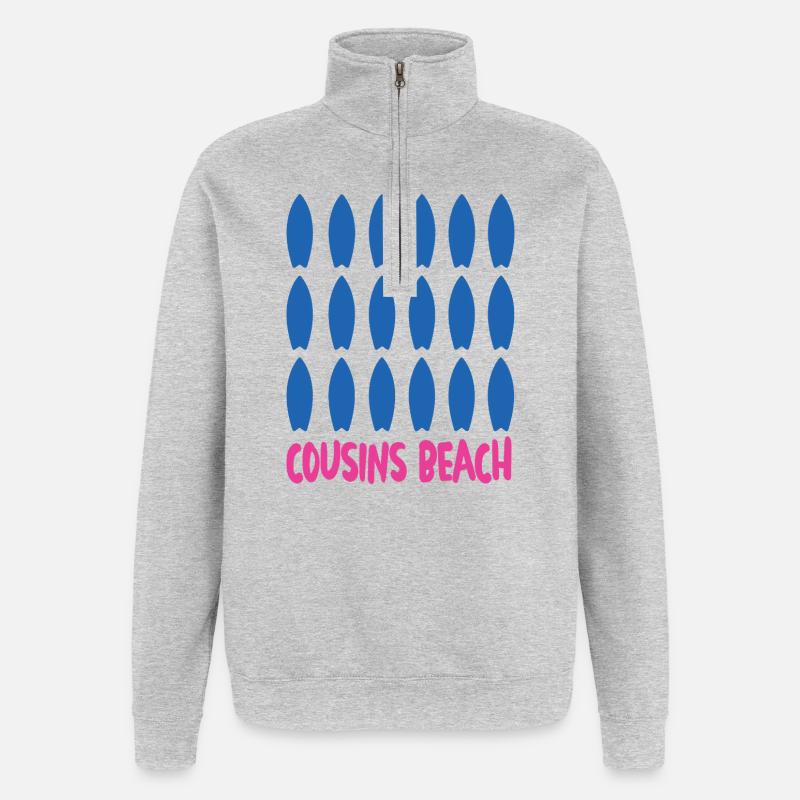 Cousins Beach – Planche de surf - Sweat à zip 1/4 - gris chiné
