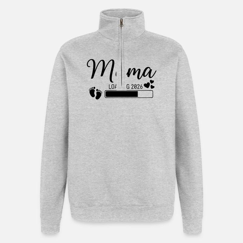 Mama Loading 2026 - Quarter-Zip Sweatshirt - heather grey