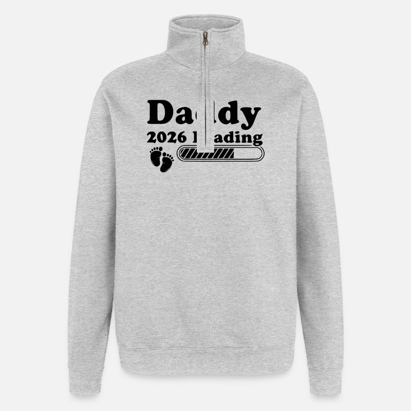 Daddy 2026 Loading - Quarter-Zip-Sweatshirt - Grau meliert