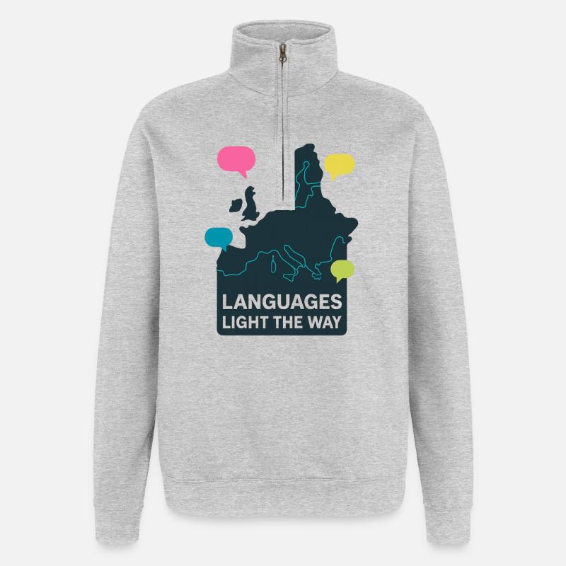 Languages light the way Languages Europe - Quarter-Zip Sweatshirt - heather grey