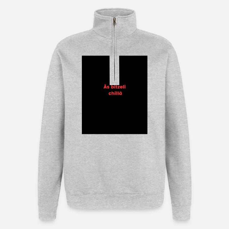Äs bitzeli chillä T-Shirt classique - Sweat à zip 1/4 - gris chiné