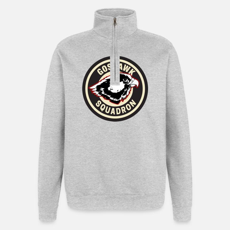 Design des Goshawk Squadron Abzeichens - Quarter-Zip-Sweatshirt - Grau meliert