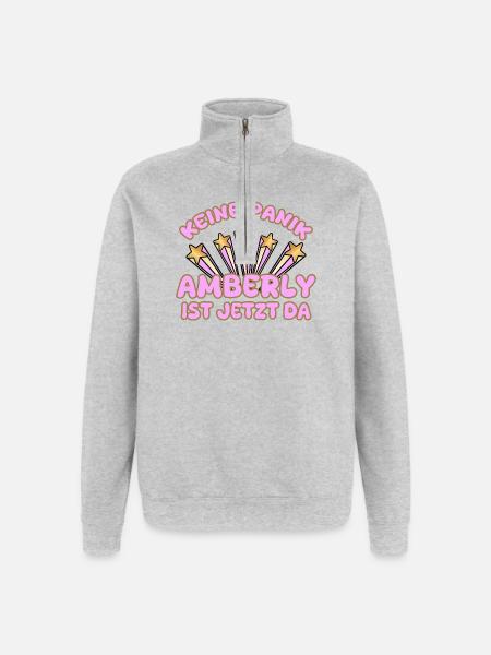 Amberly as a woman's name - Quarter-Zip Sweatshirt - heather grey
